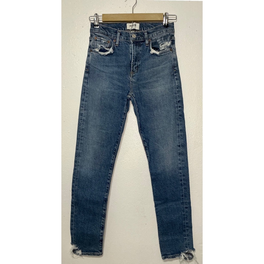 Agolde Women's Toni Straight‎ Ankle Jeans Size 25  Distressed Stretch Grunge